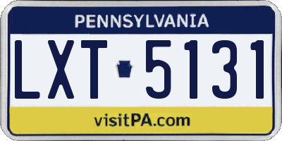 PA license plate LXT5131