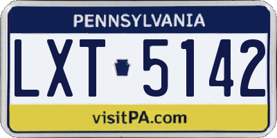 PA license plate LXT5142