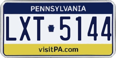 PA license plate LXT5144