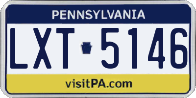 PA license plate LXT5146
