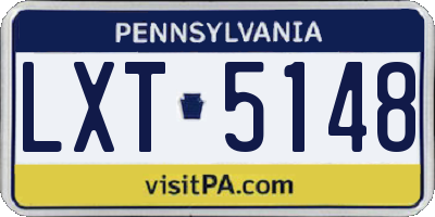 PA license plate LXT5148