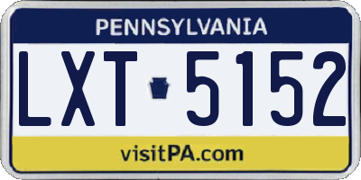 PA license plate LXT5152