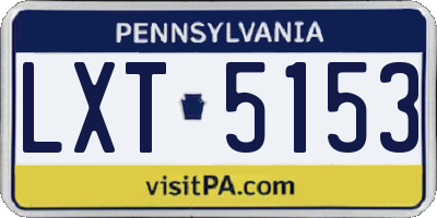 PA license plate LXT5153