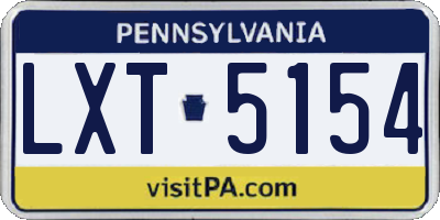 PA license plate LXT5154