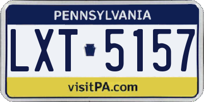PA license plate LXT5157