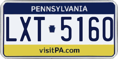 PA license plate LXT5160