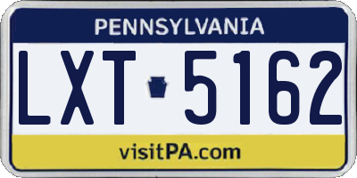 PA license plate LXT5162