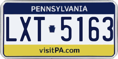 PA license plate LXT5163