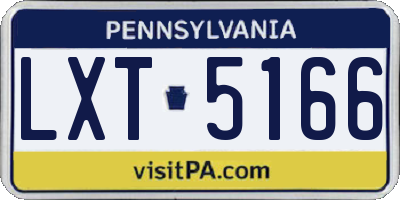PA license plate LXT5166