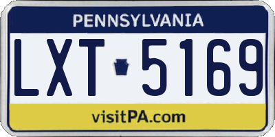 PA license plate LXT5169