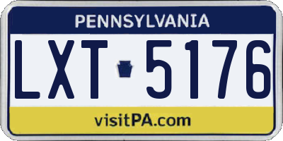 PA license plate LXT5176