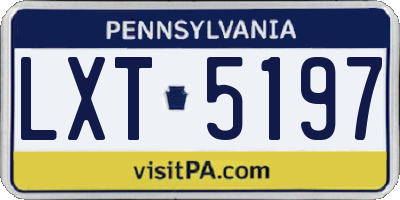 PA license plate LXT5197