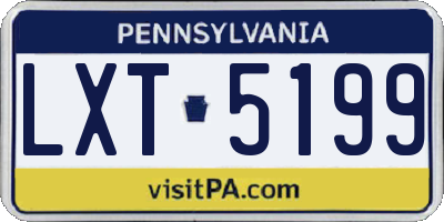 PA license plate LXT5199