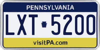 PA license plate LXT5200