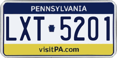 PA license plate LXT5201