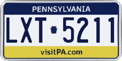 PA license plate LXT5211