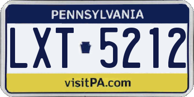 PA license plate LXT5212
