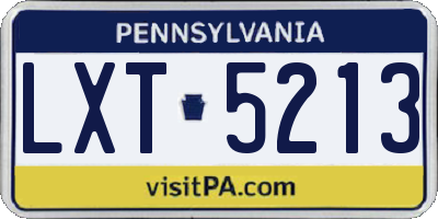 PA license plate LXT5213
