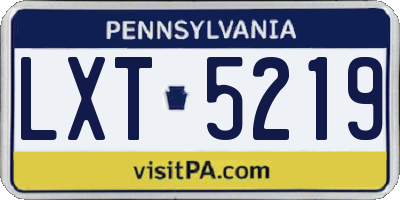 PA license plate LXT5219