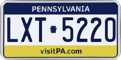 PA license plate LXT5220