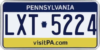PA license plate LXT5224