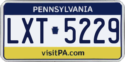 PA license plate LXT5229