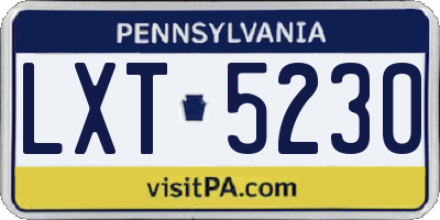 PA license plate LXT5230