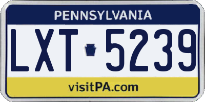 PA license plate LXT5239
