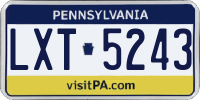 PA license plate LXT5243