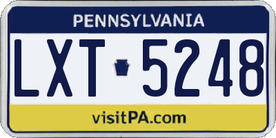 PA license plate LXT5248