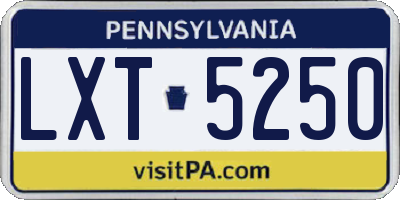 PA license plate LXT5250