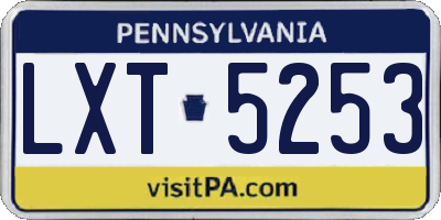 PA license plate LXT5253