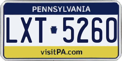 PA license plate LXT5260