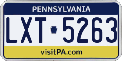 PA license plate LXT5263