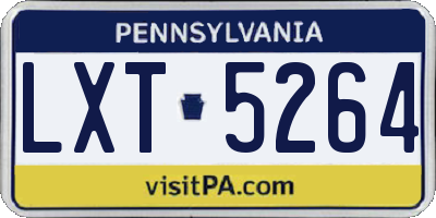 PA license plate LXT5264