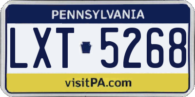 PA license plate LXT5268
