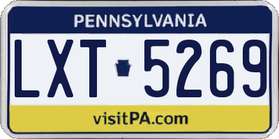 PA license plate LXT5269