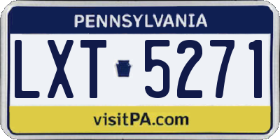 PA license plate LXT5271