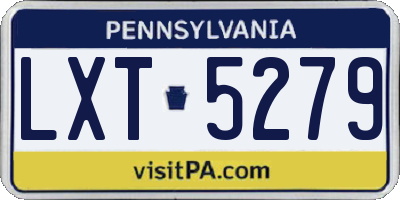 PA license plate LXT5279