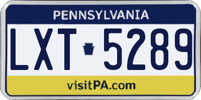 PA license plate LXT5289