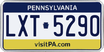 PA license plate LXT5290