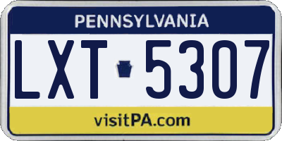 PA license plate LXT5307
