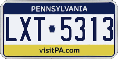 PA license plate LXT5313