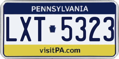 PA license plate LXT5323