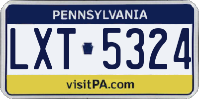 PA license plate LXT5324
