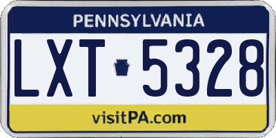 PA license plate LXT5328