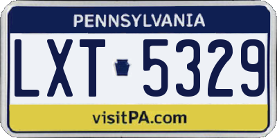 PA license plate LXT5329