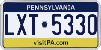 PA license plate LXT5330