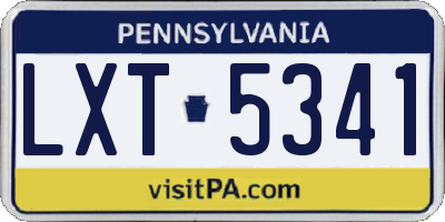 PA license plate LXT5341