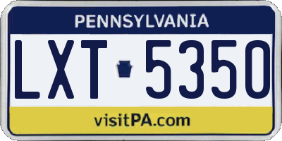 PA license plate LXT5350